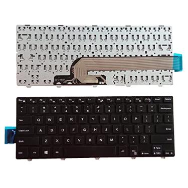 Imagem de Siakoocty Teclado de substituição para laptop US Layout para Dell Inspiron 14-5000 5445 5447 5455 5457 5458 7447 5442 5443 5451 com moldura, sem trackpoint, sem retroiluminação preta