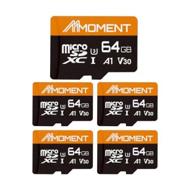 Imagem de MMOMENT Cartão Micro SDXC de 64 GB (pacote com 5), compatível com A1, UHS-I, U3, V30, Class10, velocidade de leitura de até 95 MB/s, velocidade de gravação de até 45 MB/s, adaptador SD incluído