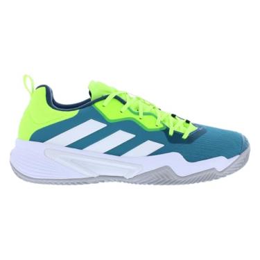 Imagem de adidas Tênis masculino Barricade Clay, Core Black/Bright Cyan/Team Solar Yellow/Ocean Blue, 38
