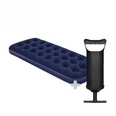 Imagem de Colchão Inflável Suporta Até 150kg Solteiro Camping Praia + Bomba de Ar Manual