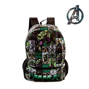 Imagem de Mochila Escolar Bolsa do Incrível Hulk Preta De Costas - TOYS 2U