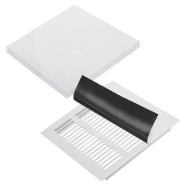 Imagem de PATIKIL Capa de ventilação magnética de 34,8 cm x 34,8 cm, 4 peças de capa de registro de ar de parede de chão bloqueador de ventilação magnética para forno de lareira HVAC RV doméstico, branco