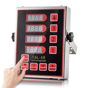 Imagem de Temporizador digital de cozinha de 4 canais com alarme alto e painel inteligente, ajuste de cinco velocidades para fritadeira de restaurante, cozimento