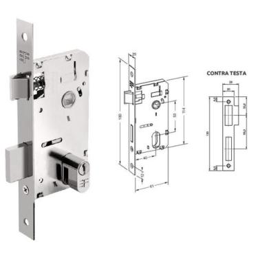 Imagem de Fechadura Externa 3f Porta Residencial 718/112 Espelho Cr