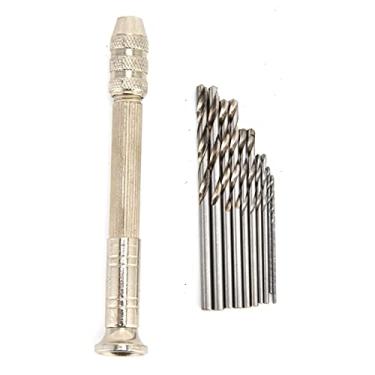 Imagem de Mini broca manual manual para fazer contas de nogueira em madeira - Torno de pino de aço inoxidável com 10 pontas