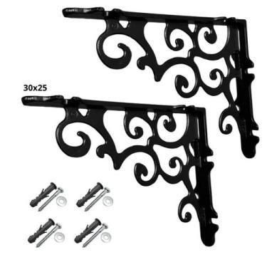 Imagem de 2 Mão Francesa Cantoneira Prateleira Colonial Alumínio 30x25 - Modelaç