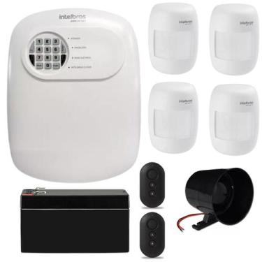 Imagem de Kit Alarme Intelbras ANM 24 NET Central 4 Sensores de Movimento com Fi