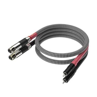 Imagem de Moonsaudio Áudio audiófilo balanceado 2RCA macho para cabos de conexão fêmea XLR duplo, cabo de interconexão HiFi para Home Theater, HDTV, amplificadores, sistema Hi-Fi (1,5 m, RCA para XLR fêmea)
