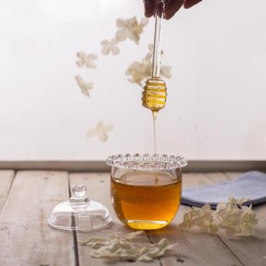 Imagem de Meleira Vidro Com Tampa E Pegador Com Detalhe Abelha Colméia - LYOR