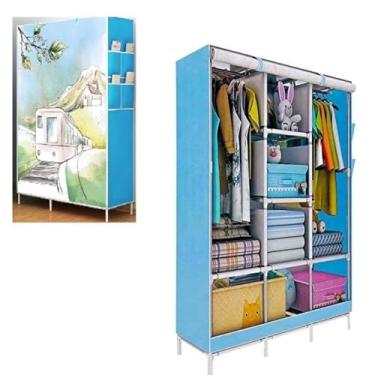 Imagem de GUARDA ROUPA TRIPLO PORTATIL ARARA ROUPEIRO ORGANIZADOR CABIDEIRO ARMARIO PRATELEIRAS