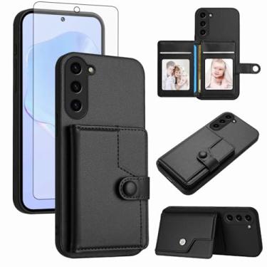 Imagem de Asuwish Capa de telefone para Samsung Galaxy S23 FE 5G capa carteira com protetor de tela de vidro temperado RFID fino suporte para cartão de crédito acessórios de celular S 23 EF S23FE 23S mulheres