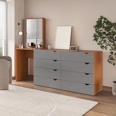 Imagem de Cômoda Penteadeira 8 Gavetas com Espelho Porto