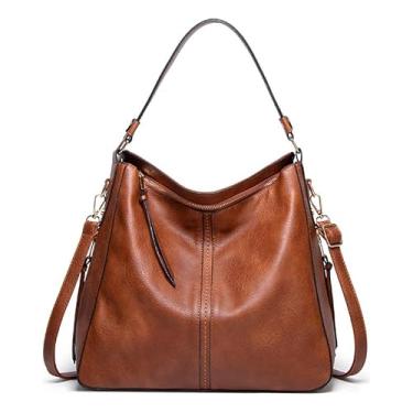 Imagem de Bolsa Grande Feminina Transversal Moderna Luxo E Carteira (Marrom)