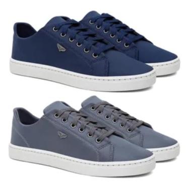 Imagem de Sapatênis Masculino Casual Leve Adulto Kit Dois Pares (Marinho e chumbo, BR, Adulto, Numérico, 37)