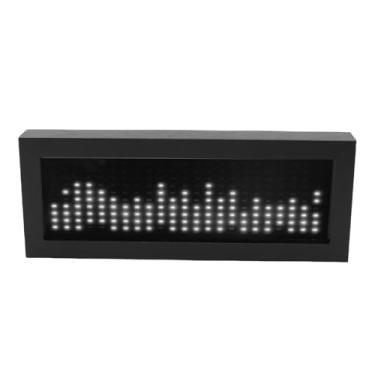 Imagem de Diydeg Display de espectro musical LED, analisador de espectro de áudio colorido com relógio, analisador de sensor de voz com nível de luz rítmica para músicos e jogadores (Branco legal)