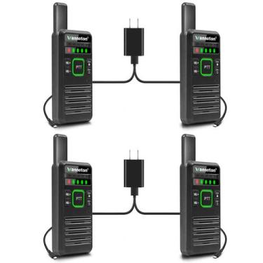 Imagem de Walkie Talkies Wanneton RT22pro sem fio recarregável, pacote com 4