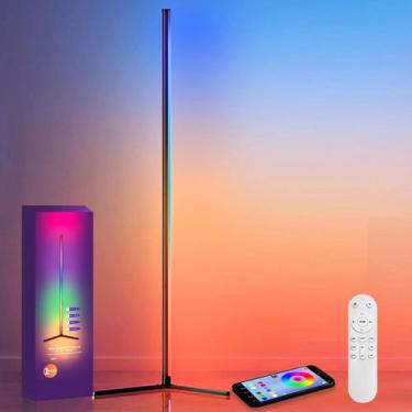 Imagem de Lâmpada De Chão Inteligente RGBIC Com Sincronização De Música Por Apli