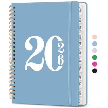 Imagem de Agenda 2026, agenda semanal e mensal, janeiro de 2026 a dezembro de 2026, agenda de calendário de capa dura com abas e bolso interno, material escolar para mulheres e homens - A5 (16 cm x 21,6 cm