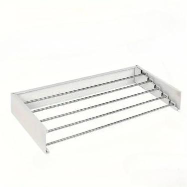 Imagem de Varal Teto Retrátil Dobrável Todo de Resistente e Fácil de Instalar, Ideal para Varanda/Casa, Economiza Espaço (80 cm Com 5 Varetas)