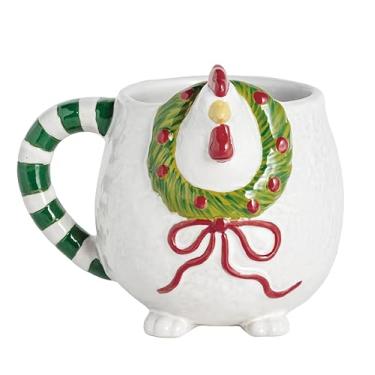 Imagem de Mud Pie Caneca de Natal de galinha de Natal com animais de fazenda