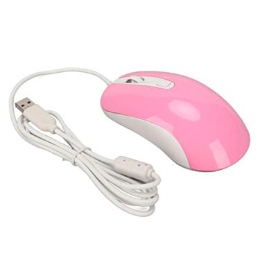 Imagem de Mouse Com Fio Design Ergonômico Mouse para Jogos Com Fio Com Retroiluminação RGB 4 Botões para Trabalho (Rosa)