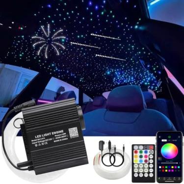 Imagem de AMKI 550 peças 0.1 cm 4.0 m Twinkle Starlight Headliner Kit, Atualizado 2 em 1 Twinkle+Meteor Fiber Optic Light Box RGBW Modo ativado por som para decoração de carro e casa, 240 peças de estrela
