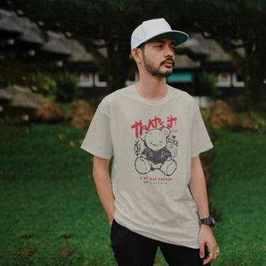 Imagem de Camiseta Masculina Manga Curta Urso New York Estampa DTF Leve e Confortável do P ao G1-Masculino