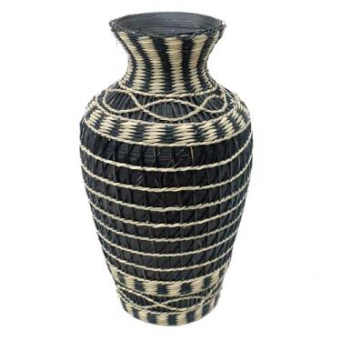 Imagem de VASO DE BAMBU E TRANCADO PRETO E NATURAL