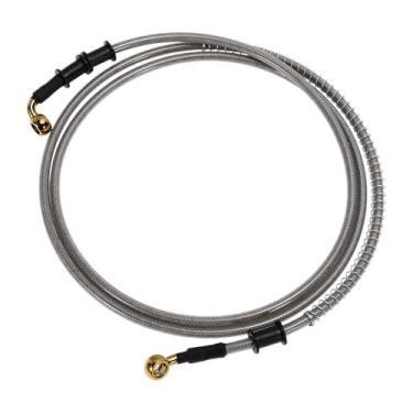 Imagem de Partuto Linha de mangueira de óleo de embreagem de freio de motocicleta de 200 cm fio de aço inoxidável trançado PU linha de freio hidráulico de motocicleta para motocicletas motos sujeira tom