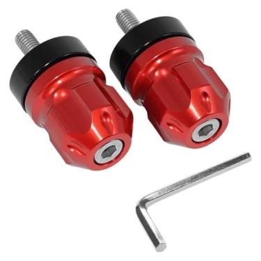 Imagem de Barra End Weights Motocicleta Guidão Sliders Plug Longo Compatível com Z900 2017-(Vermelho)