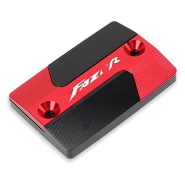 Imagem de Tampa do tanque de fluido do reservatório de freio dianteiro CNC para motocicletas compatível com Y&AMAHA FZ8 Fa&zer 2010-2014 FZ1 Fa&zer 2006-2015 (vermelho-FAZER)