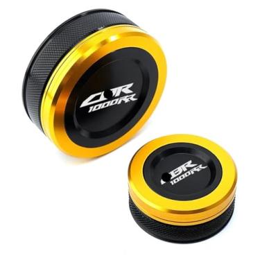 Imagem de BYYINGSUS Compatível com CBR1000RR CBR1000 RR CBR 1000 RR 2004-2019 Acessórios de motocicleta tampas de reservatório de fluido de freio dianteiro traseiro tampas e meia (ouro)