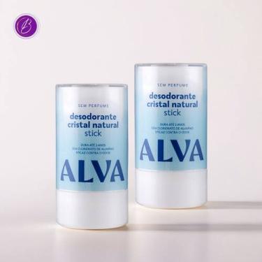 Imagem de Kit Cristal Natural Alva Dupla 2 Desodorantes Stick Natural 120g Sem P