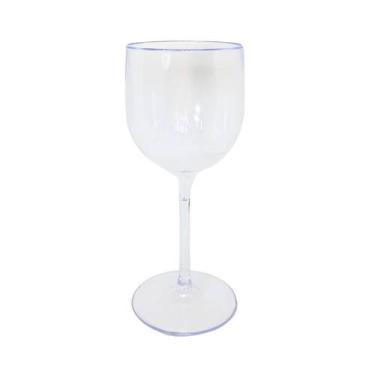 Imagem de Kit 06 Taças De Vinho De Acrílico Cristal 260ml p/ Eventos Ano Novo Fe