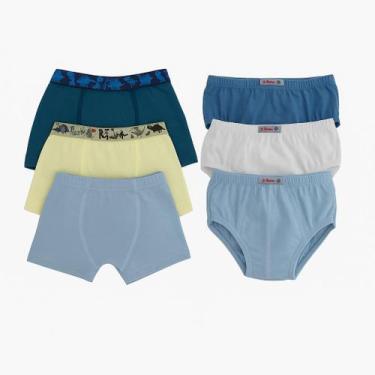 Imagem de Kit 3 Cueca Infantil Lisa Box Algodão Tukinha, Box, M