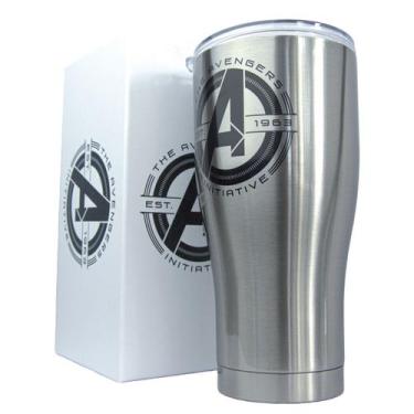 Imagem de Copo Térmico Avengers Marvel Inox 900ml Vingadores, 0.575, Prata