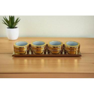 Imagem de Kit 4 Porta Temperos Condimento Magnetico Colorido Inox Imã - Wellmix,