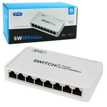 Imagem de Switch 8 Portas Rj45 Gigabit Rede 10/100/1000 Mbps Ethernet Hub Bivolt