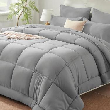 Imagem de Conjunto de edredom SunStyle Home Full/Queen 7 peças cinza claro