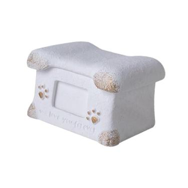 Imagem de Generic Urna de cremação para animais de estimação em formato de osso para cinzas de animais de estimação, local de descanso reconfortante ao ar livre, caixão, Branco