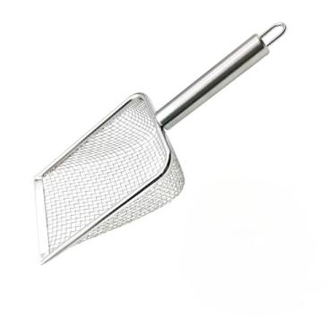 Imagem de Pá Peneira de Areia Aço Inox Coletora Higiênica Pet Gato Cachorro