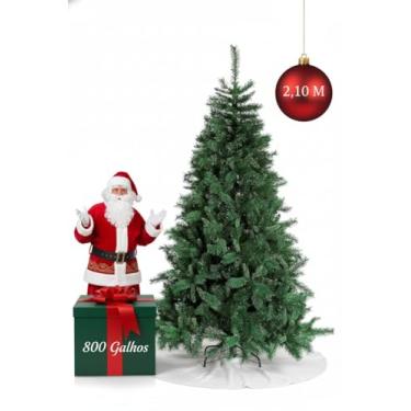 Imagem de Árvore De Natal 2,10m Pinheiro de luxo 800 Galhos Cor Verde Grande Premium 210cm