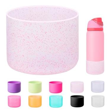 Imagem de Bluwing Bota de silicone para garrafas de água Owala de 947 ml, parte inferior de manga protetora antiderrapante para garrafa de água de aço inoxidável Owala 947 ml FreeSip/Twist/Flip (rosa brilhante)