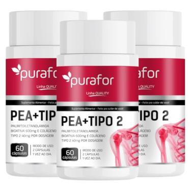 Imagem de 1 Suplemento Alimentar PEA Palmitoiletanomida Bioativa 600Mg + Colágeno Tipo II 40Mg 60 Cápsulas (3)