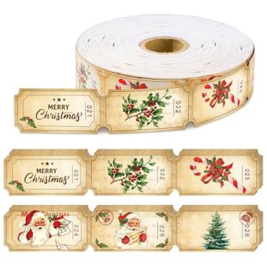 Imagem de FYSUIMU 900 peças de bilhetes para sorteio de circo para sorteio de papai noel vintage decorações de bilhetes de bengala doce para Natal, feriados, carnaval, artigos de festa, 6 designs