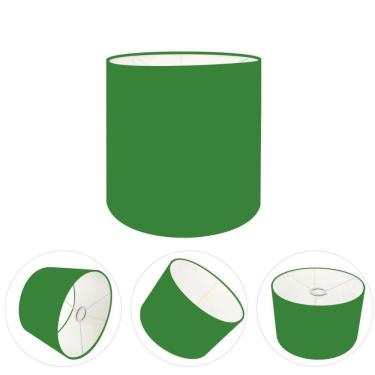 Imagem de Cúpula Abajur E Luminária Cilíndrica Vivare Cp-7005 ø18x18cm - Bocal Nacional Verde-folha