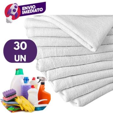 Imagem de Kit Pano Chão Saco Alvejado Duplo Resistente Grande 100% Algodão Branc