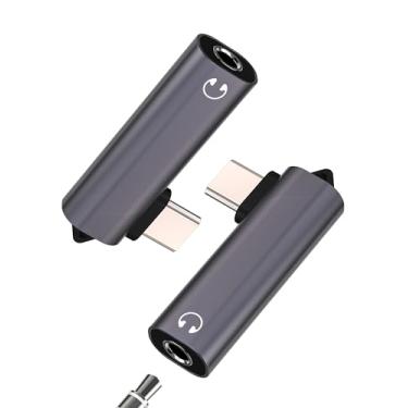 Imagem de Adaptador de áudio USB C para 3,5 mm para iPhone 16 15 Pro Max para Apple (pacote com 2) Cabo de entrada AUX DAC para fone de ouvido Dongle compatível com Samsung Galaxy carro fêmea acessório para
