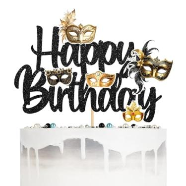 Imagem de Masquerade ball mask party cake decoration, Venetian mask party decoration, single lady mask decoration, masquerade ball carnival table decoration, baby shower products