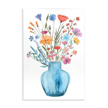 Imagem de Stupell Industries Arte de placa de parede buquê azul vaso aquarela, design por LSR Design Studio, 19 x 13